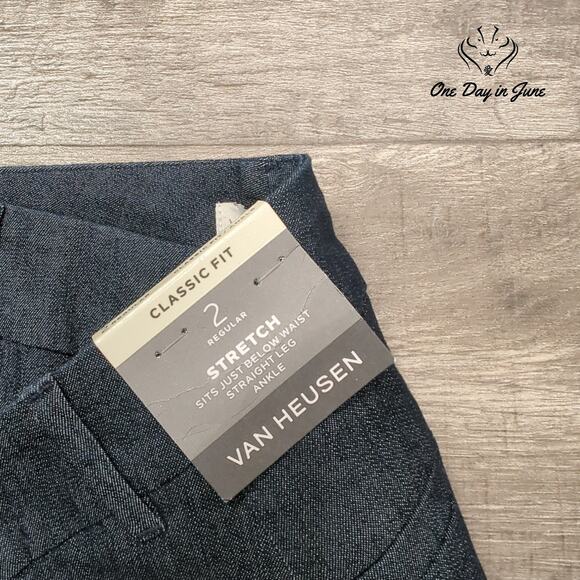 Van Heusen Classic Fit Straight Leg Ankle Pants Size 2 - Picture 2 of 6